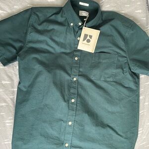 Frank and Oak Jasper Short Sleeve Oxford Shirt (in hipster Dark Cyprus color)